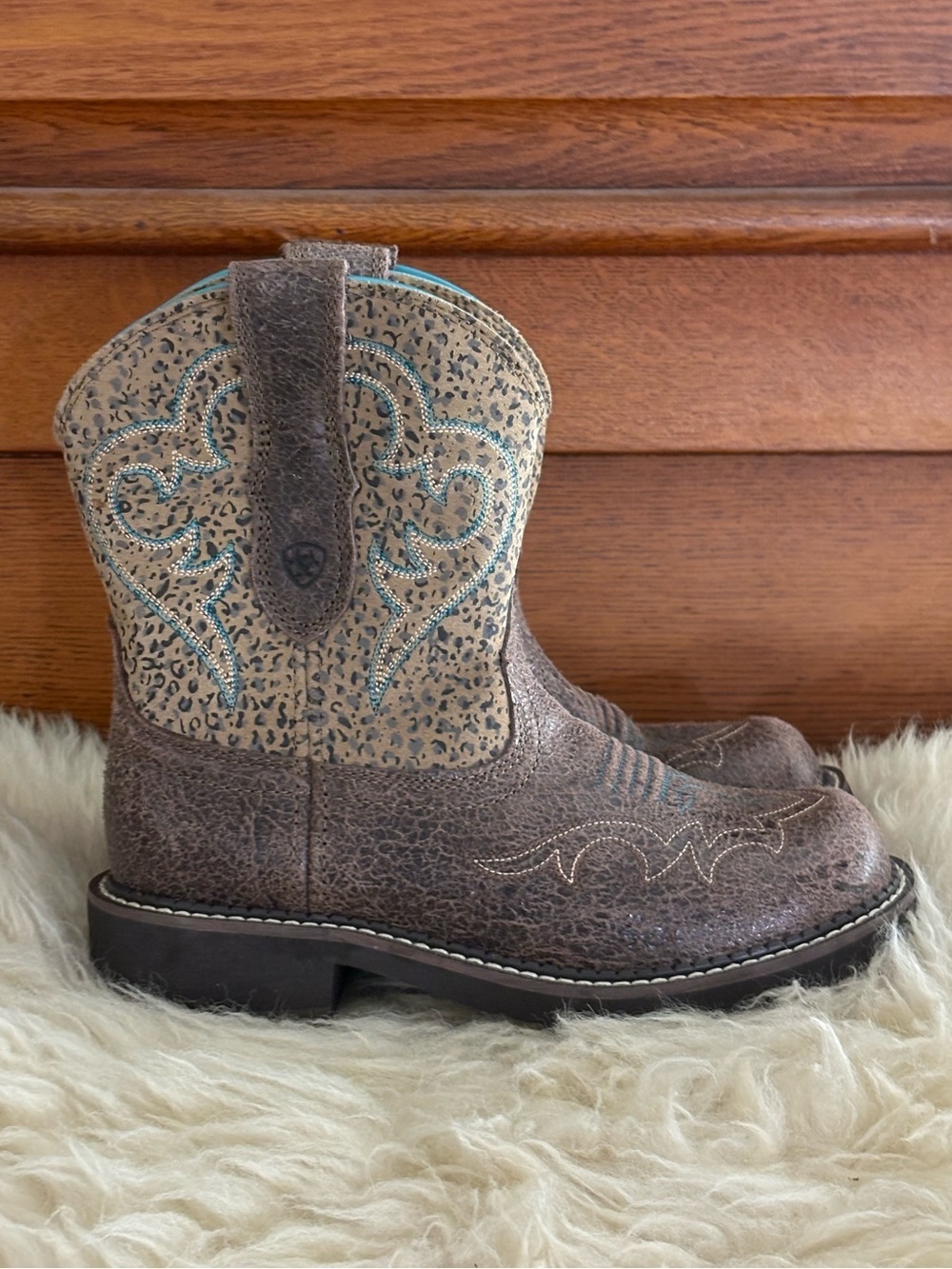 Ariat Fatbaby Heritage Western Leopard Print Boots